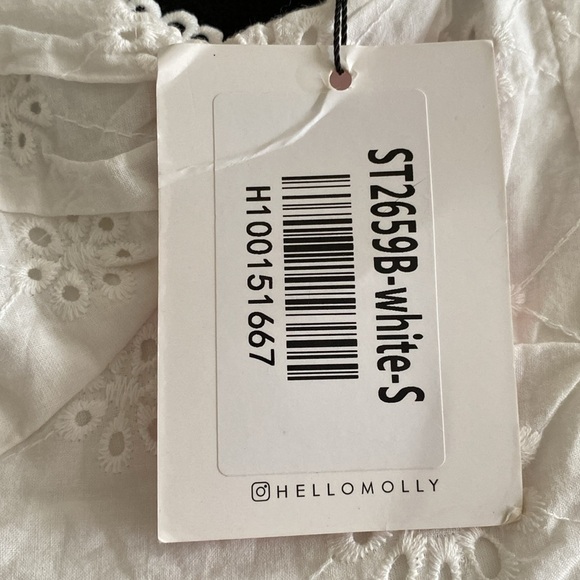 Hello Molly NWT Snow Ball Dress white eyelet  tiered ruffles zip back Size 4 - Picture 7 of 16